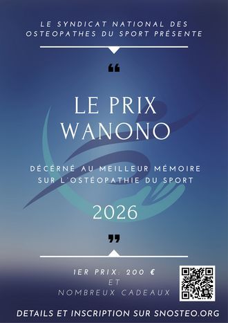 Prix Emile Wanono organisé par le SNOS sur l'ostéopathie du sport - Edition 2026 